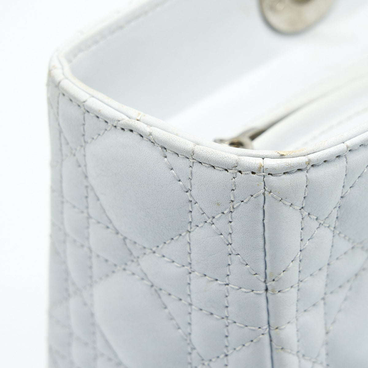 DIOR LADY DIOR BAG LARGE IN WHITE SHW