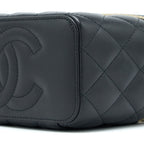 CHANEL PEAR CRUSH LONG VANITY WITH CHAIN LAMBSKIN BLACK GHW