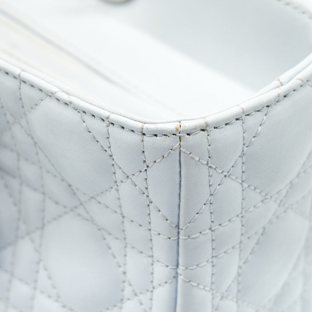 DIOR LADY DIOR BAG LARGE IN WHITE SHW