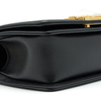 CHANEL SMALL BOY BAG CAVIAR BLACK BRUSHED GHW (MICROCHIP)