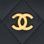 CHANEL PEAR CRUSH LONG VANITY WITH CHAIN LAMBSKIN BLACK GHW