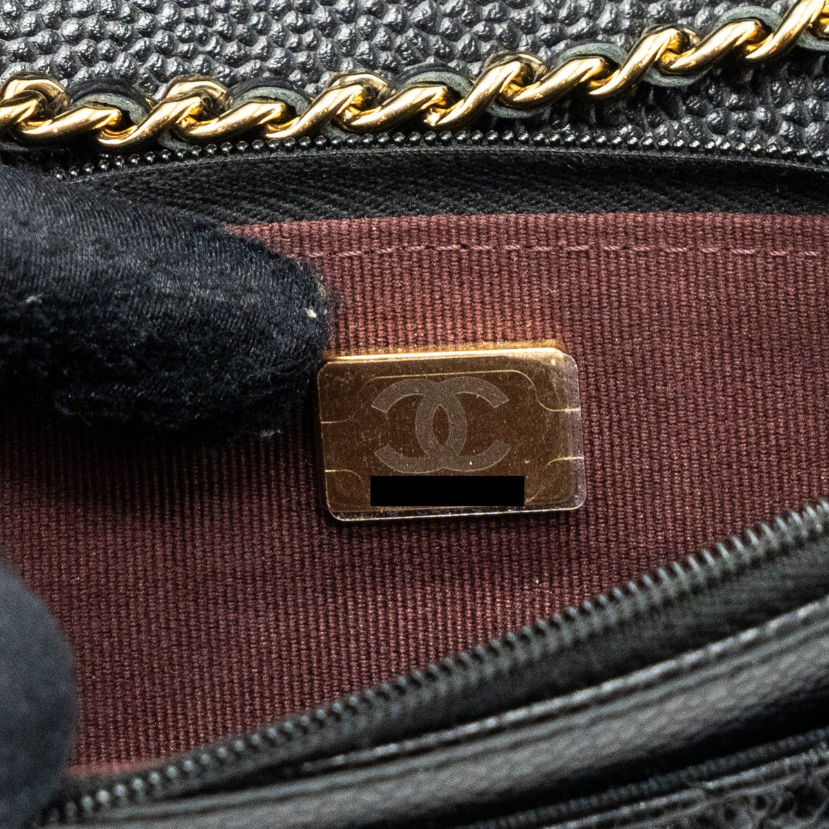 CHANEL CLASSIC WALLET ON CHAIN CAVIAR BLACK GHW(MICROCHIP)