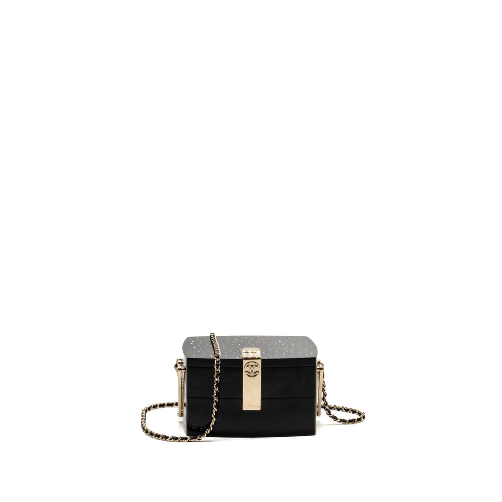 Chanel 2016 moonlight Minaudiere evening bag lucite / crystal black LGHW