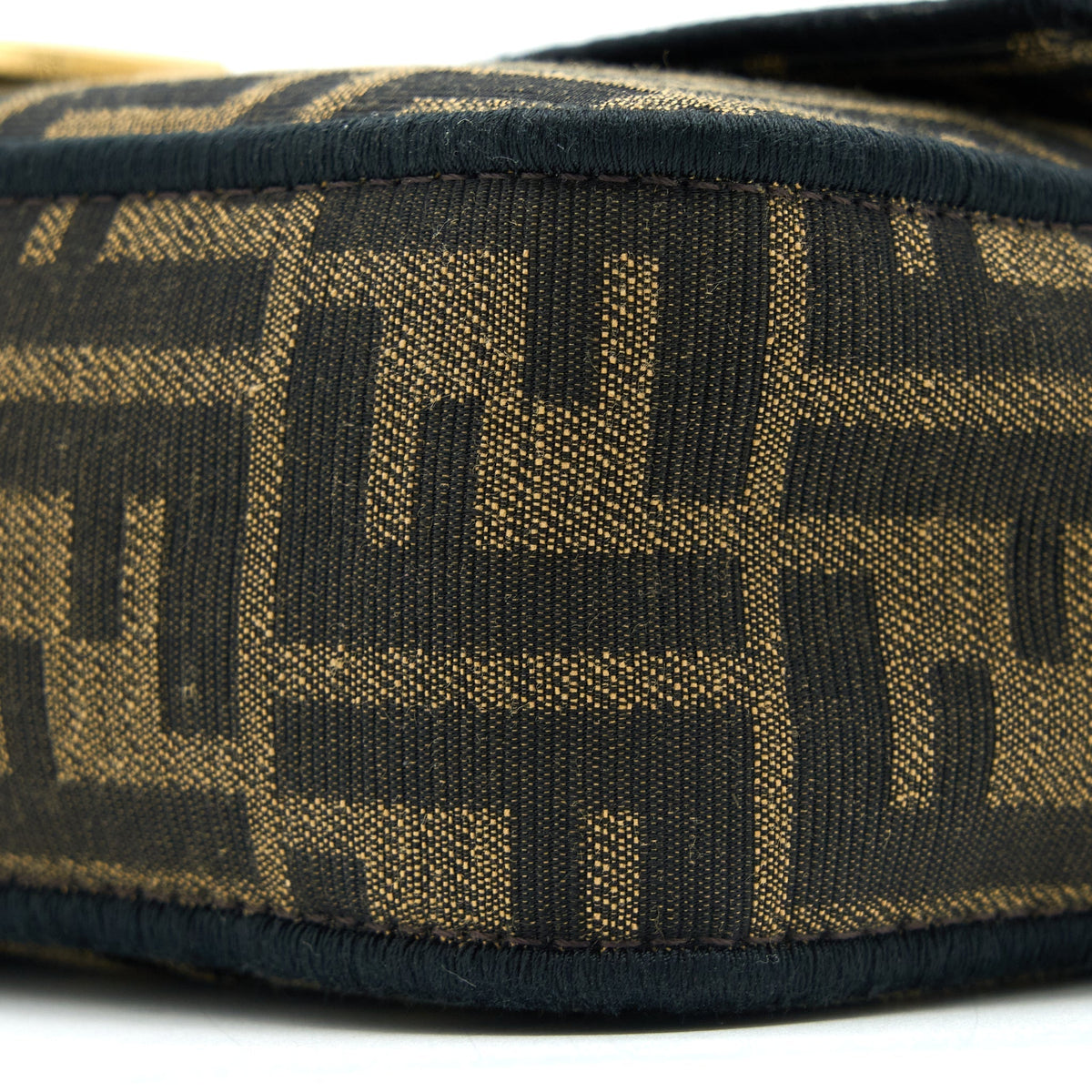 FENDI BAGUETTE BAG FF JACQUARD FABRIC BROWN GHW