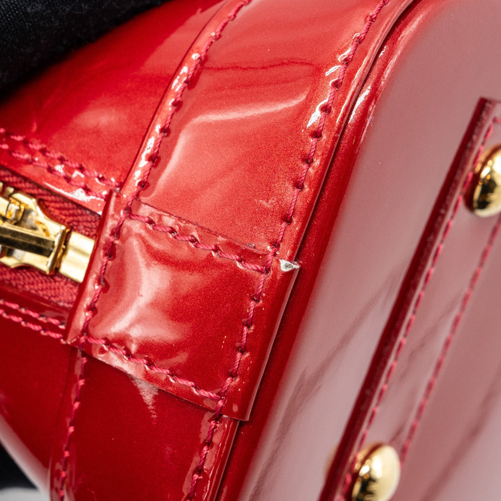 LOUIS VUITTON ALMA BB PATENT RED GHW