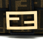 FENDI BAGUETTE BAG FF JACQUARD FABRIC BROWN GHW