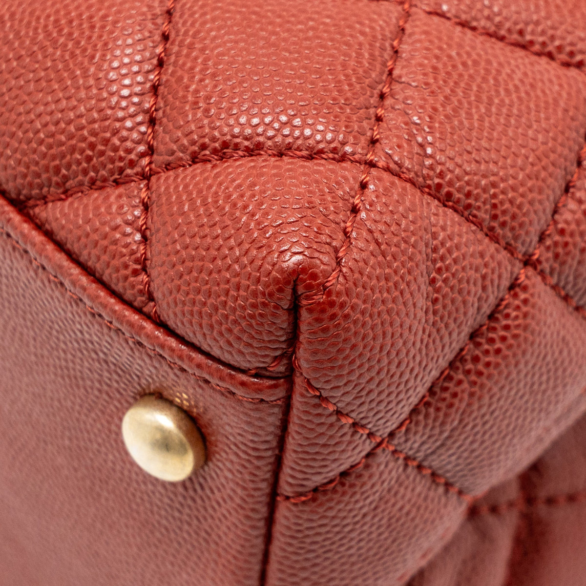 CHANEL LARGE COCO HANDLE WITH LIZARD HANDLE CAVIAR RED GHW