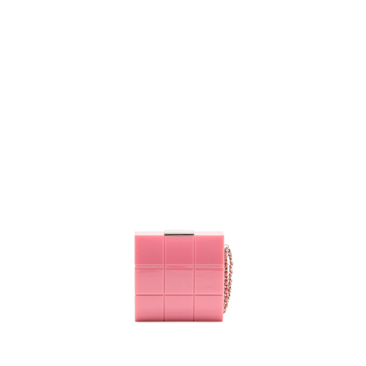 Chanel choco bar Minaudiere clutch pink SHW