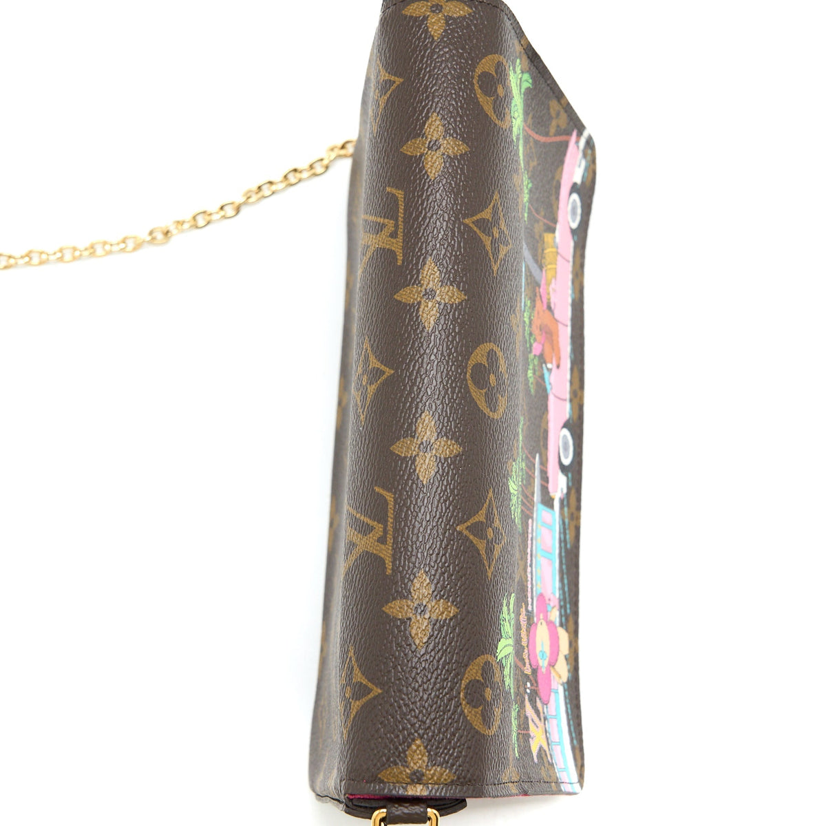 LOUIS VUITTON FELICIE POCHETTE VIVIENNE MASCOT ON HOLLYWOOD DRIVE MONOGRAM CANVAS GHW