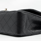 CHANEL MEDIUM CLASSIC DOUBLE FLAP BAG CAVIAR BLACK SHW
