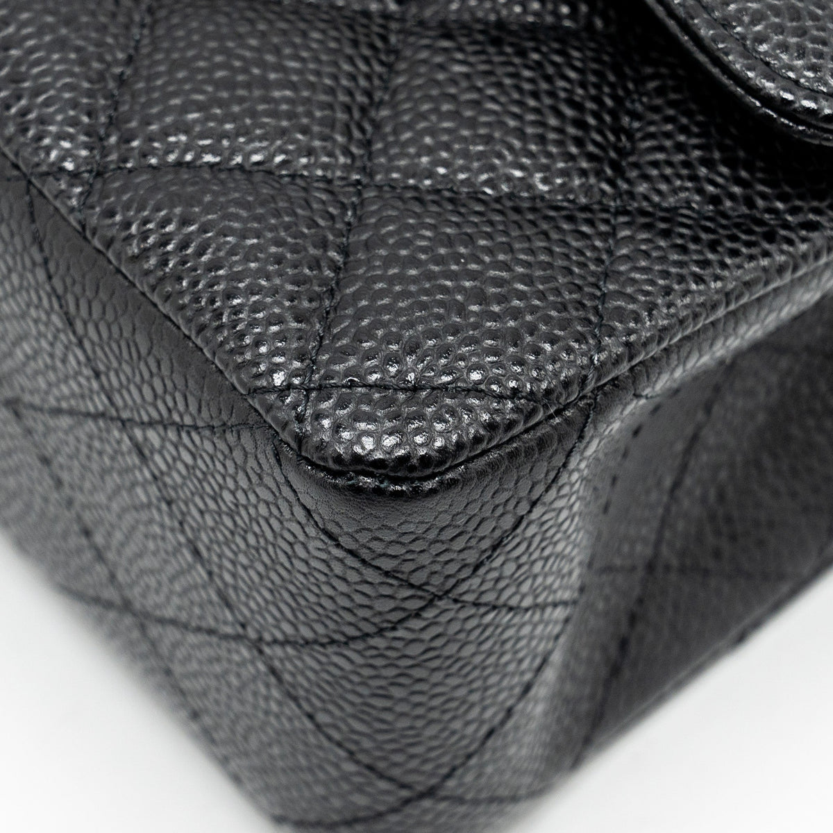 CHANEL MEDIUM CLASSIC DOUBLE FLAP BAG CAVIAR BLACK SHW