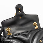 Gucci medium GG marmont studded matelasse shoulder bag lambskin black GHW