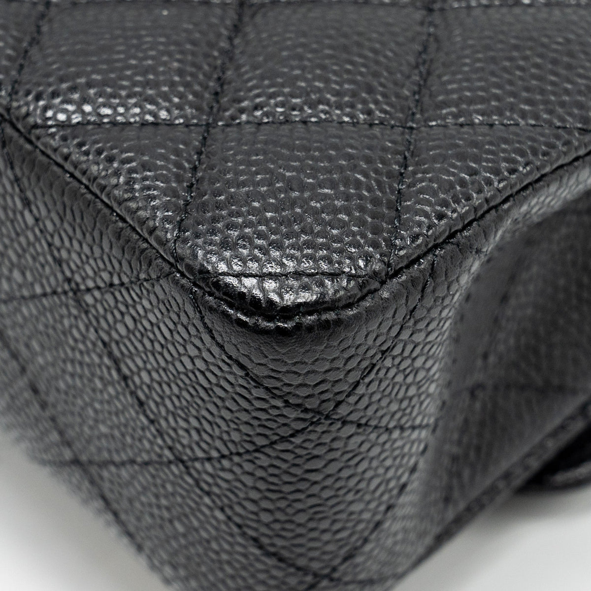 CHANEL MEDIUM CLASSIC DOUBLE FLAP BAG CAVIAR BLACK SHW