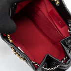 CHANEL SMALL GABRIELLE BACKPACK AGED CALFSKIN BLACK RUTHENIUM HARDWARE (MICROCHIP)