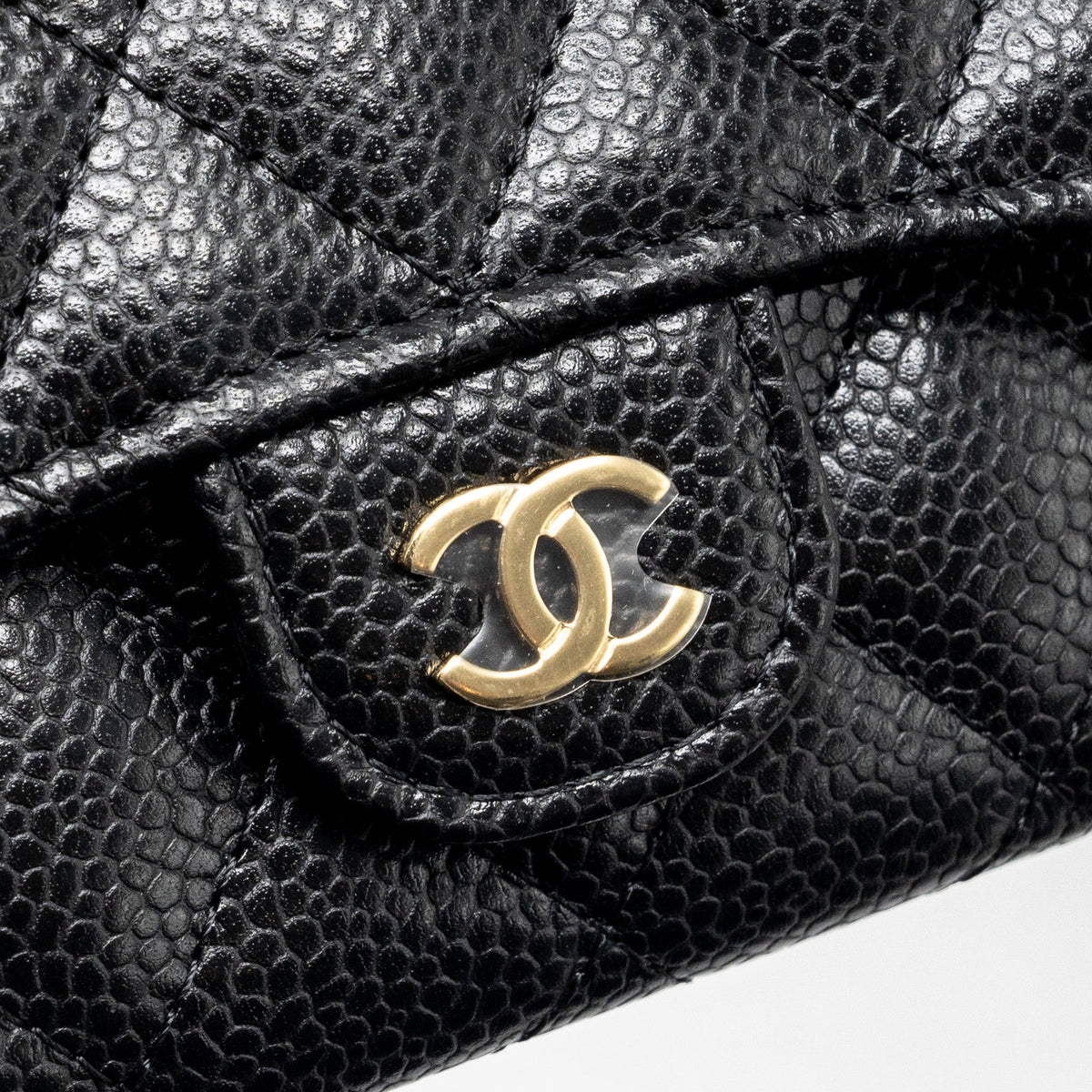 CHANEL CLASSIC FLAP CARD HOLDER CAVIAR BLACK GHW  (MICROCHIP)