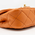 Chanel mini wenge wood flap bag metier d’art limited edition lambskin/wood orange GHW (microchip)