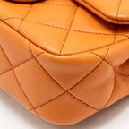 Chanel mini wenge wood flap bag metier d’art limited edition lambskin/wood orange GHW (microchip)