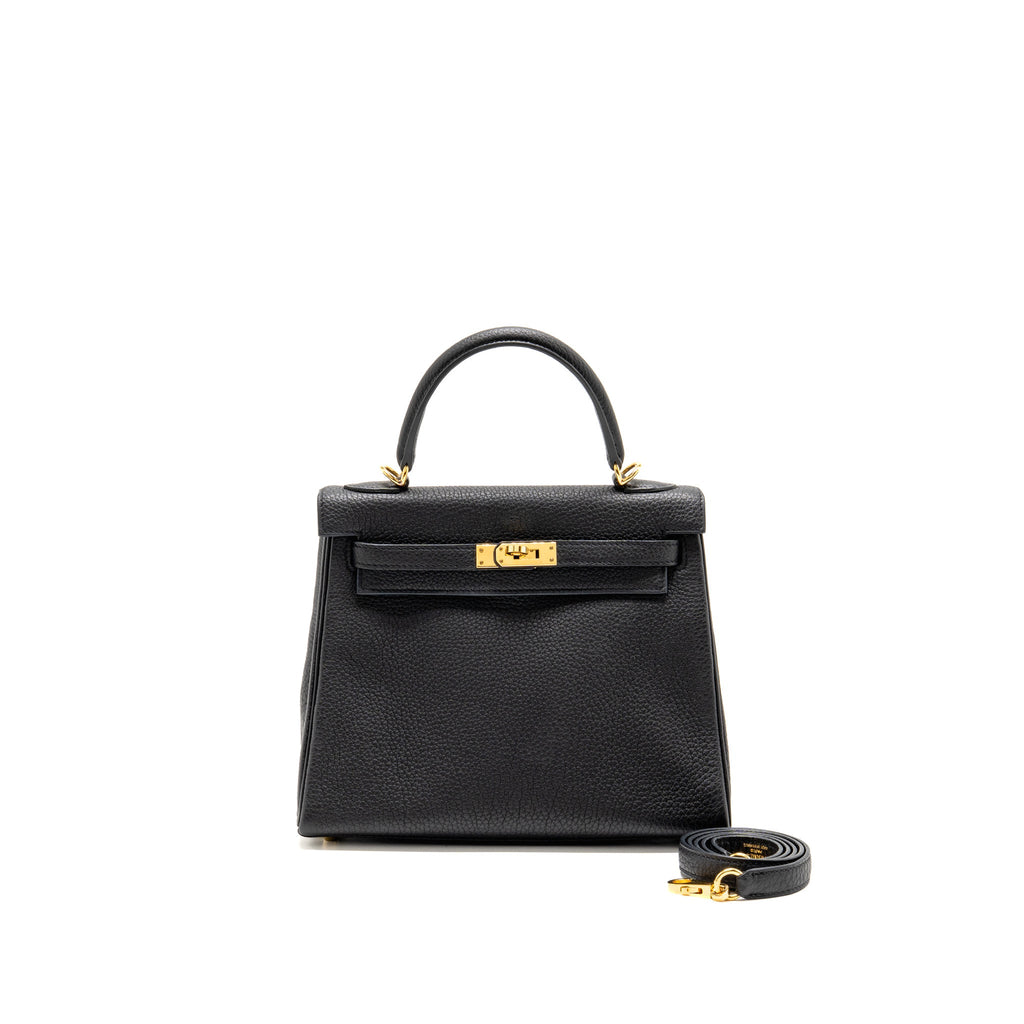 Hermes Kelly 25 Togo Black GHW