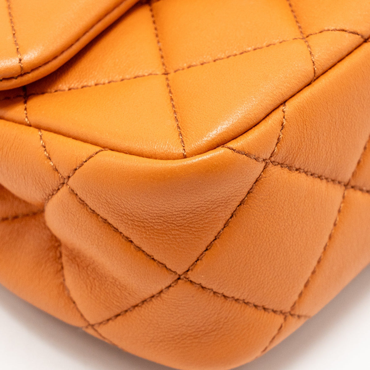 Chanel mini wenge wood flap bag metier d’art limited edition lambskin/wood orange GHW (microchip)