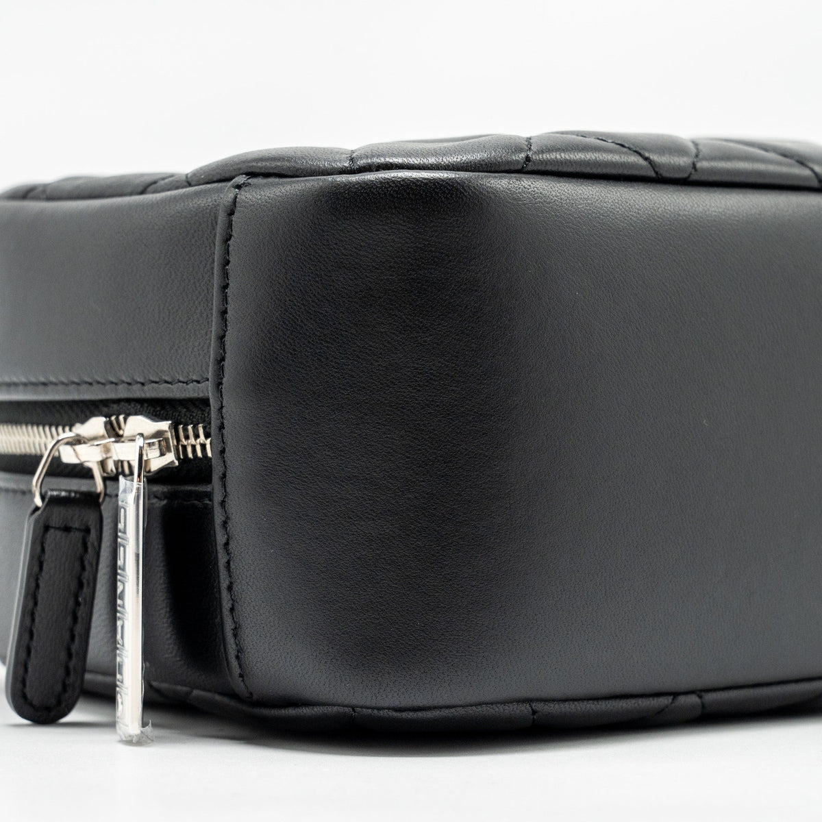CHANEL QUILTED COSMETIC POUCH LAMBSKIN BLACK SHW