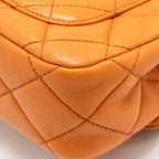 Chanel mini wenge wood flap bag metier d’art limited edition lambskin/wood orange GHW (microchip)