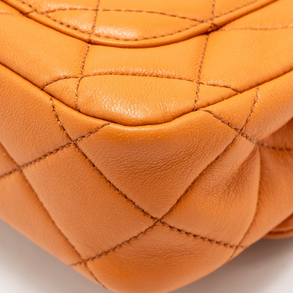 Chanel mini wenge wood flap bag metier d’art limited edition lambskin/wood orange GHW (microchip)
