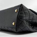 CHANEL MEDIUM COCO HANDLE LIMITED EDITION CAVIAR BLACK GHW (MICROCHIP)