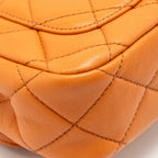 Chanel mini wenge wood flap bag metier d’art limited edition lambskin/wood orange GHW (microchip)