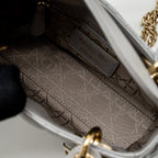 DIOR MINI LADY DIOR LAMBSKIN GREY LGHW