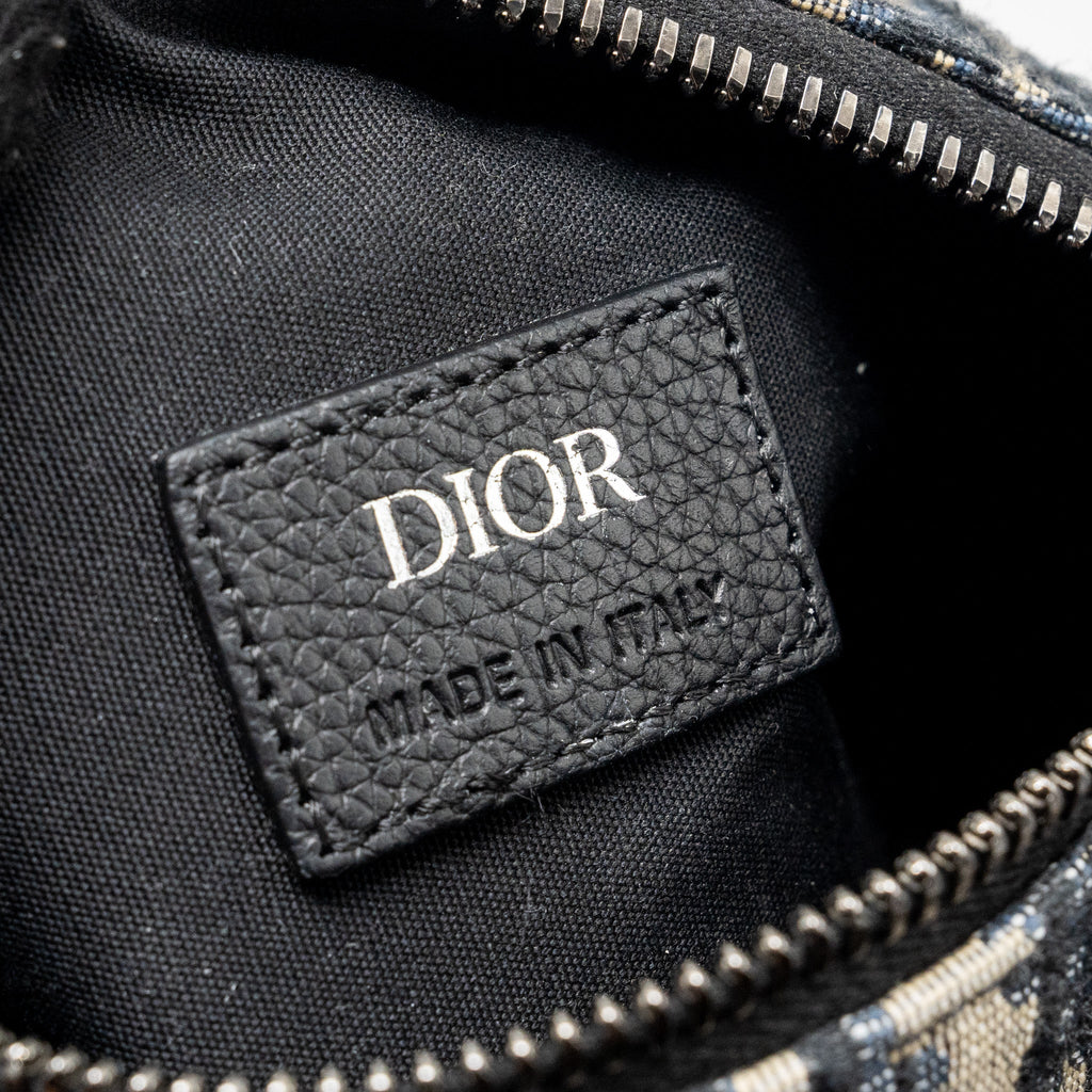 DIOR HOMME MESSENGER ROLLER BLUE OBLIQUE CANVAS SHW
