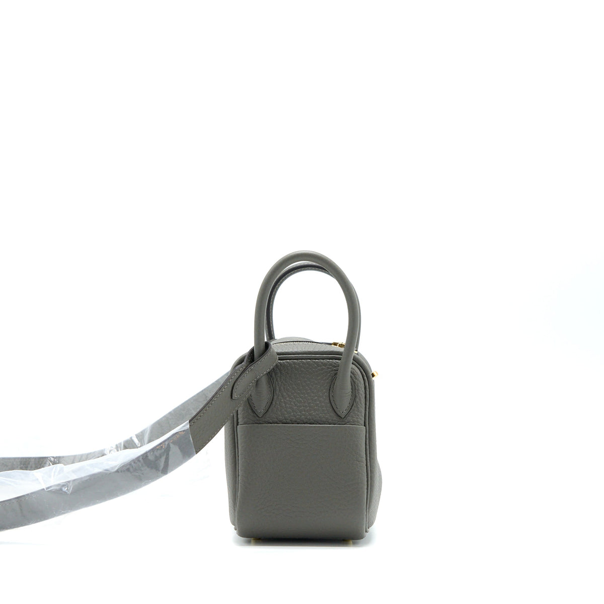 Hermes Mini Lindy Clemence 0L Gris Meyer GHW