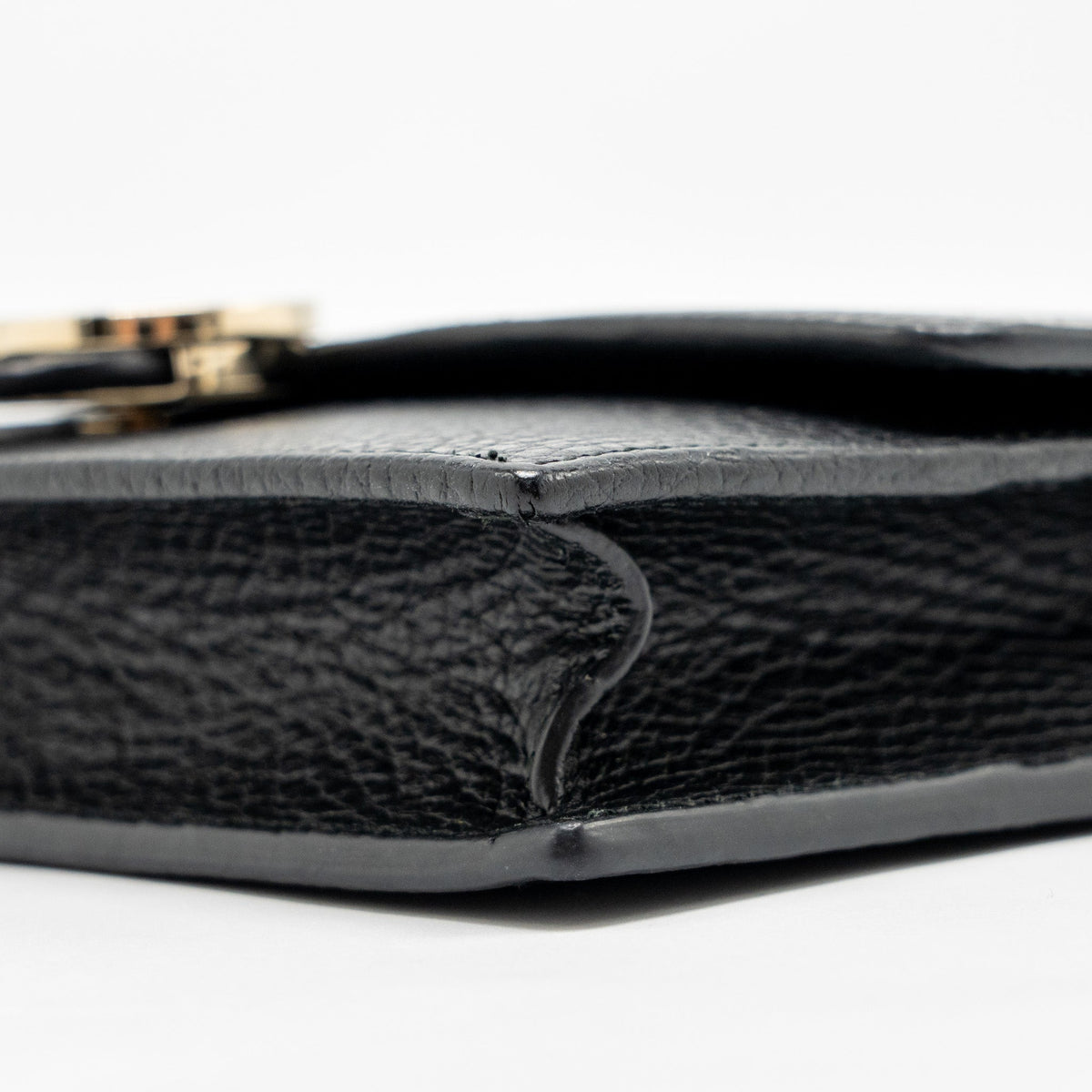 GUCCI INTERLOCKING CHAIN WALLET CALFSKIN BLACK GHW