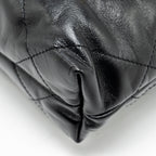 CHANEL MINI 22 BAG SHINY CALFSKIN BLACK GHW (MICROCHIP)