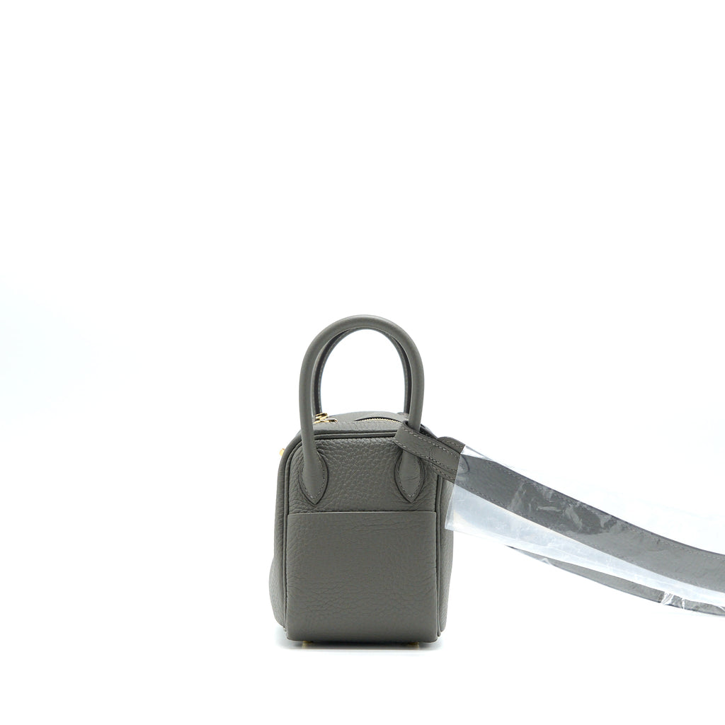 Hermes Mini Lindy Clemence 0L Gris Meyer GHW
