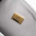 CHANEL CLASSIC MEDIUM DOUBLE FLAP BAG CAVIAR LIGHT GREY LGHW (MICROCHIP)