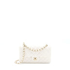 CHANEL MEDIUM CLASSIC DOUBLE FLAP BAG CAVIAR WHITE LGHW