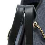 CHANEL DEAUVILLE TOTE BAG TWEED DARK GREY / BLACK LGHW (MICROCHIP)