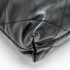 CHANEL MINI 22 BAG SHINY CALFSKIN BLACK GHW (MICROCHIP)