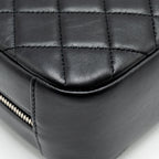 CHANEL QUILTED COSMETIC POUCH LAMBSKIN BLACK SHW