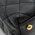 CHANEL MEDIUM COCO HANDLE LIMITED EDITION CAVIAR BLACK GHW (MICROCHIP)