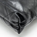 CHANEL MINI 22 BAG SHINY CALFSKIN BLACK GHW (MICROCHIP)