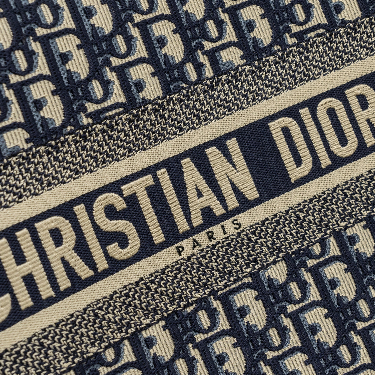 DIOR LARGE BOOK TOTE BLUE DIOR OBLIQUE EMBROIDERY