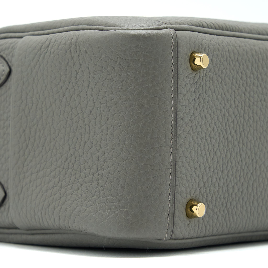 Hermes Mini Lindy Clemence 0L Gris Meyer GHW