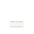 CHANEL MEDIUM CLASSIC DOUBLE FLAP BAG CAVIAR WHITE LGHW