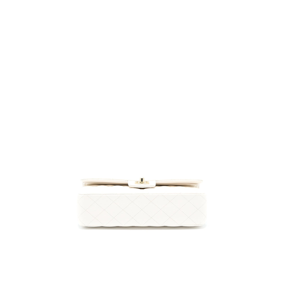 CHANEL MEDIUM CLASSIC DOUBLE FLAP BAG CAVIAR WHITE LGHW