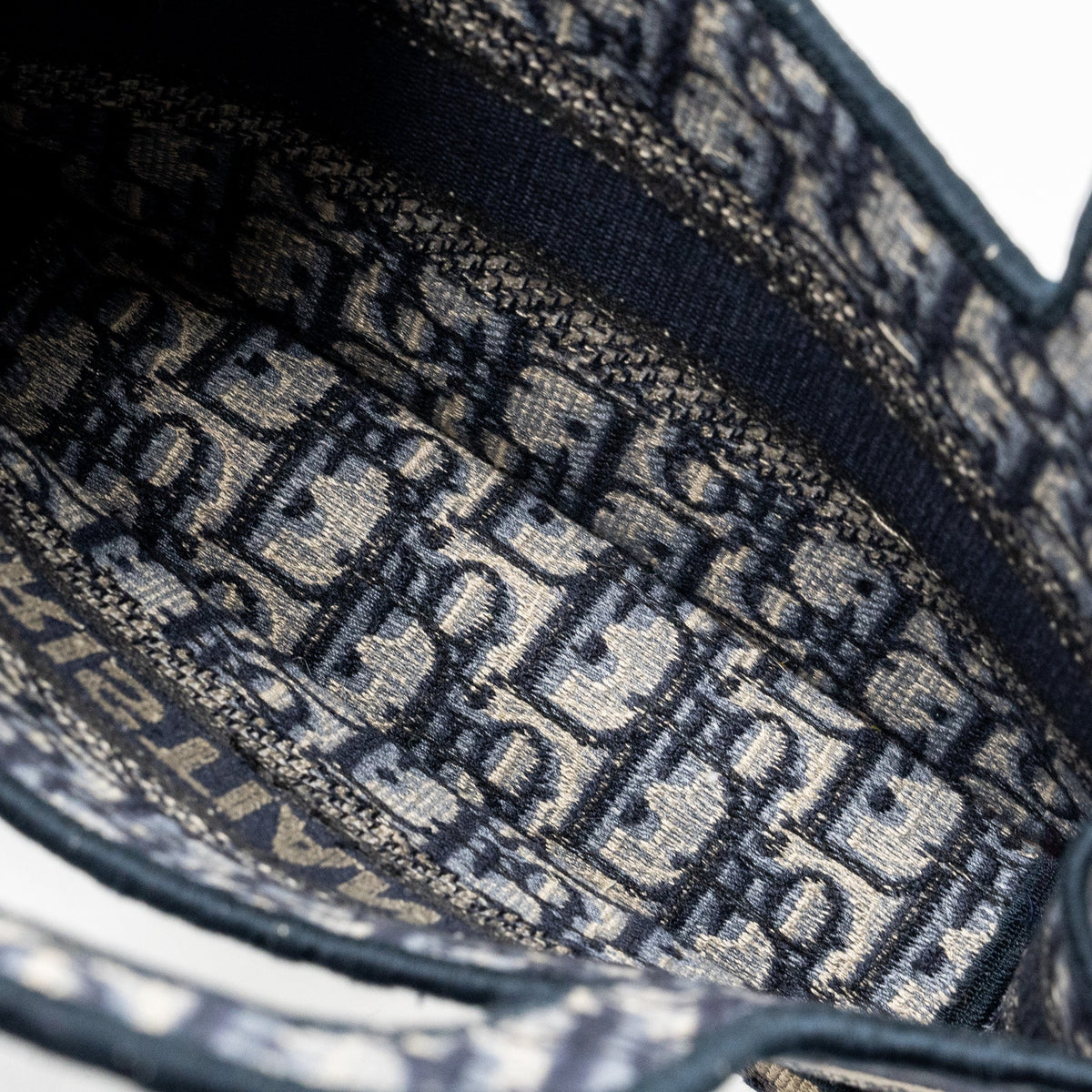 DIOR MINI BOOK TOTE BLUE OBLIQUE EMBROIDERY