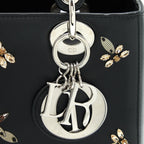 DIOR MEDIUM LADY DIOR LIMITED EDITION LAMBSKIN BLACK/MULTICOLOR SHW