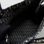 DIOR LARGE BOOK TOTE BLUE DIOR OBLIQUE EMBROIDERY