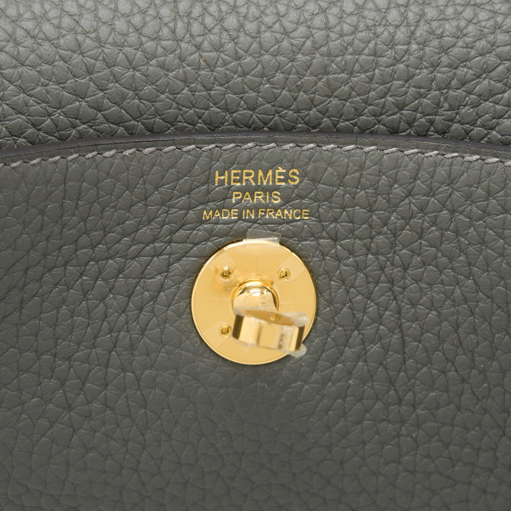 Hermes Mini Lindy Clemence 0L Gris Meyer GHW