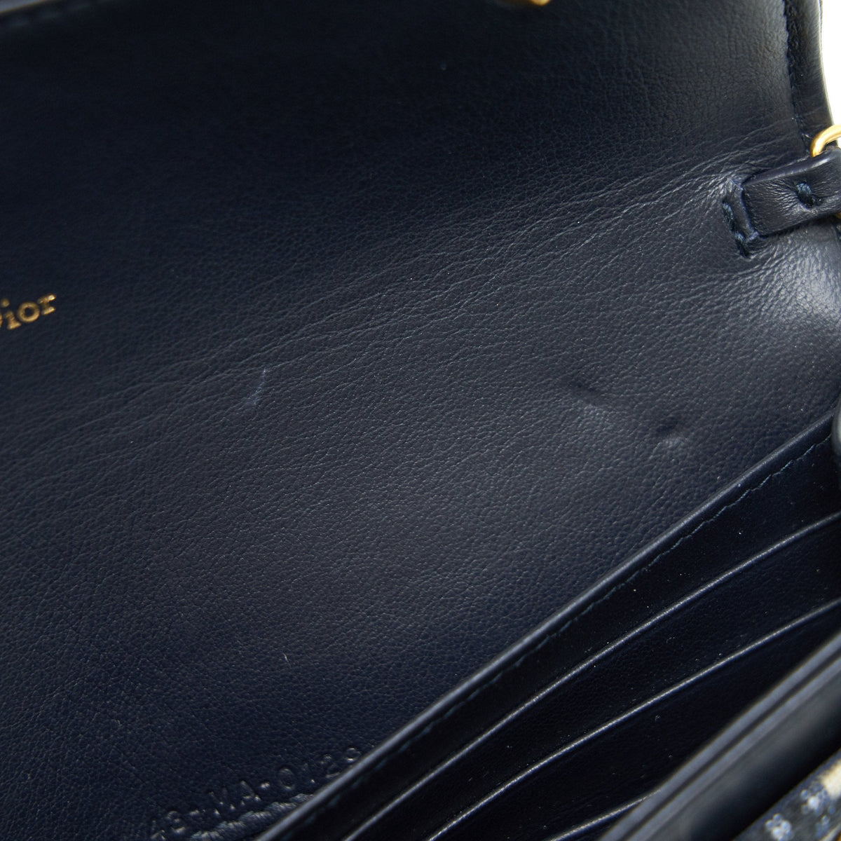 DIOR OBLIQUE JACQUARD SADDLE WALLET WITH CHAIN